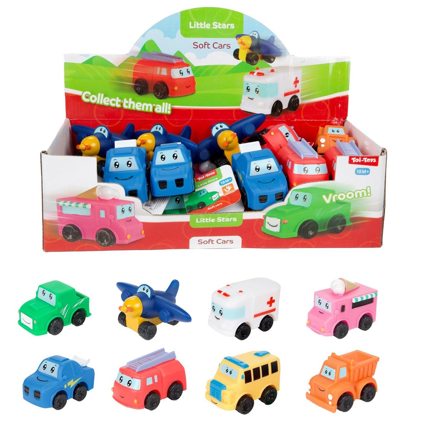 Toi-toys weiches Miniauto -Cartoon- 8cm 8sort