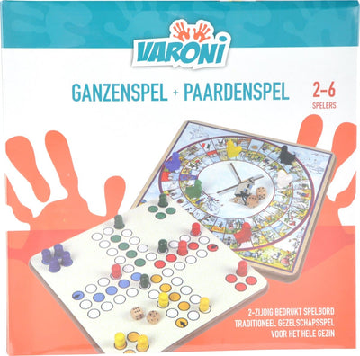 Holzpferdspiel (ärgern Sie sich nicht) und Gänsebrett 2 Seiten