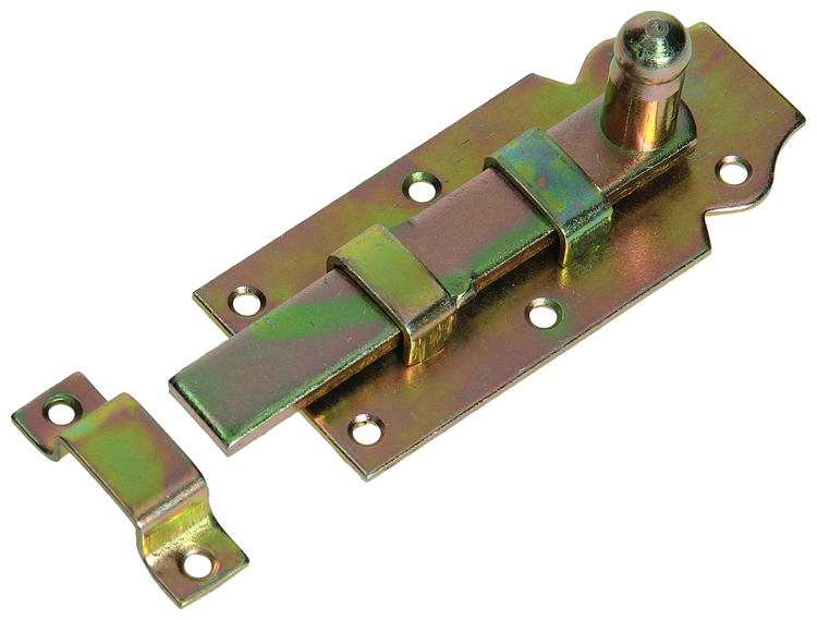 Mack 1069117 - Türschieber breit gelb verzinkt 100 mm | 5 Stück