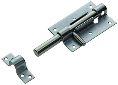 Mack 1069122 - Vorhängeschlossfalle blau verzinkt 100 mm | 5 Stück