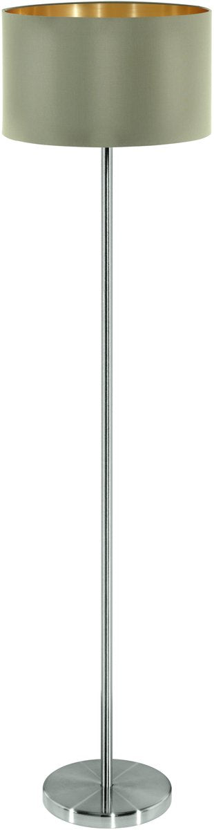 Eglo Maserlo Stehleuchte – E27 – 151 cm – Stoff – Grau-Taupe-Gold