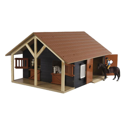 Kids Globe Globe Horse Stall mit 2 Kisten und Lagerung, 1:24