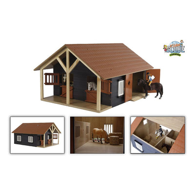 Kids Globe Globe Horse Stall mit 2 Kisten und Lagerung, 1:24