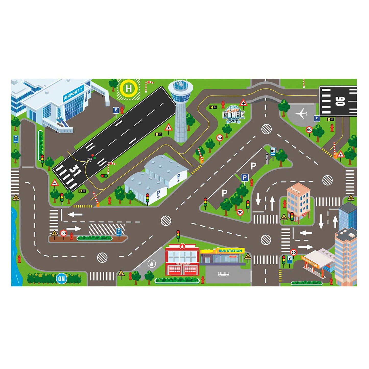 Kids Globe Traffic Dress Airport und LED -Leuchten