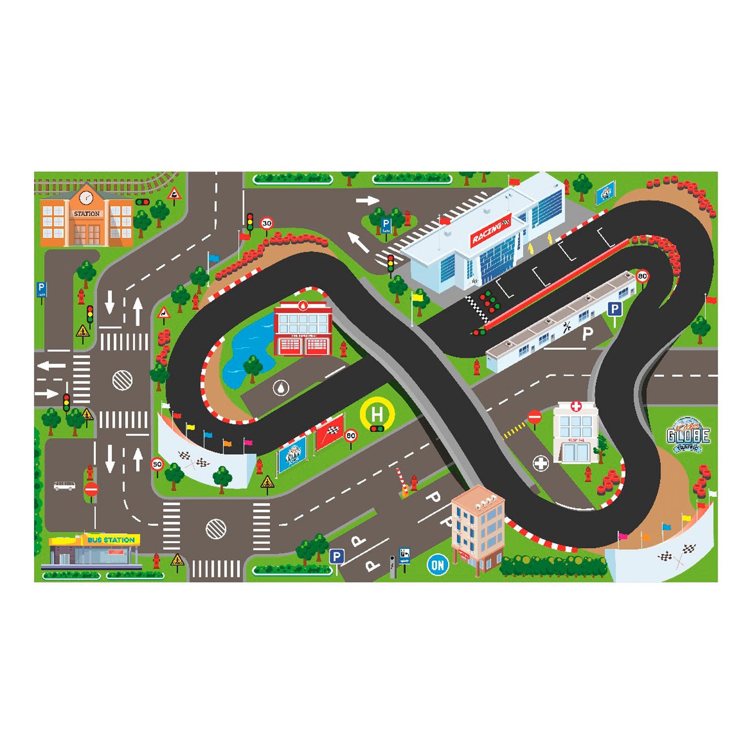 Kids Globe Traffic Dress Circuit mit LED -Leuchten