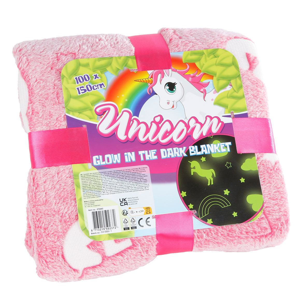 Unico Glühen im dunklen Deken Unicorn, 100x150 cm