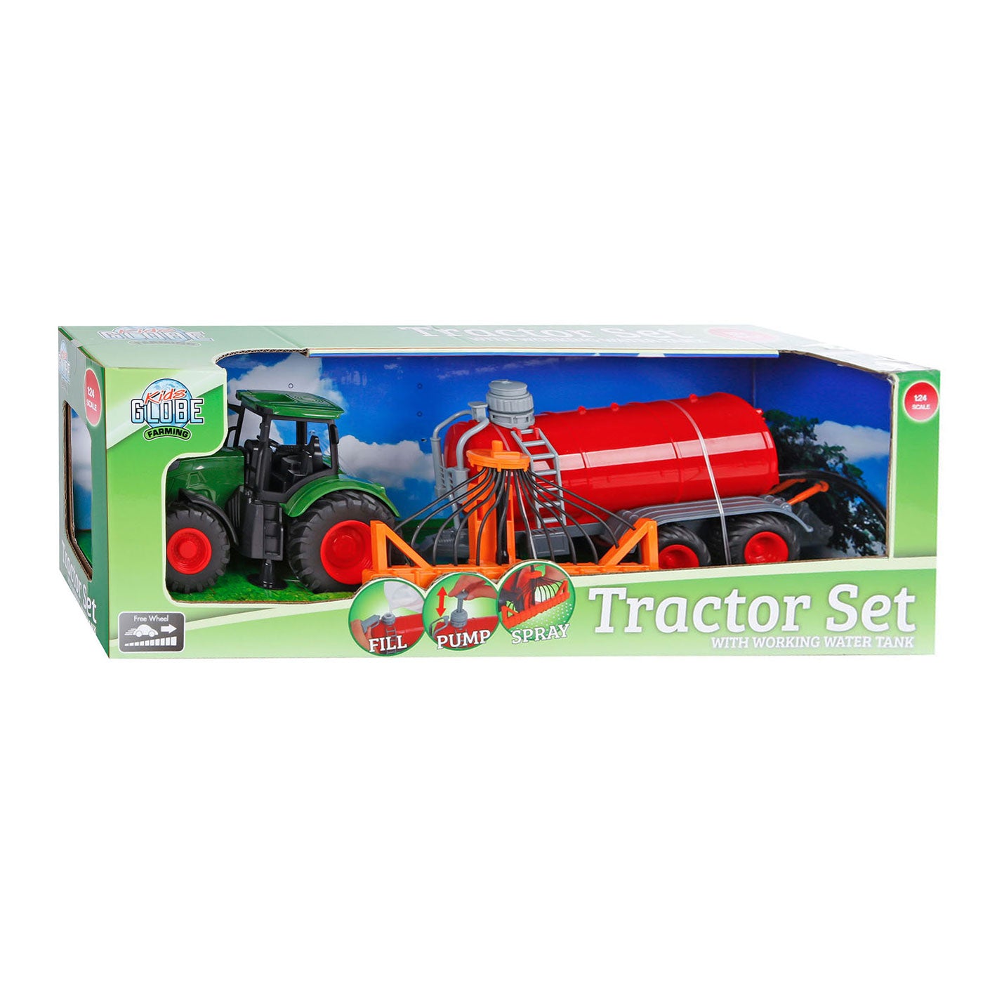 Kids Globe Globe Traktor mit Marn Tank, 49 cm