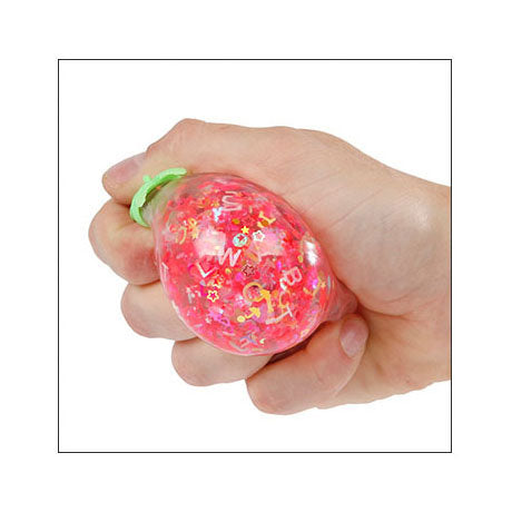 Glitzer Erdbeer -Squeeze -Ball, 6 cm