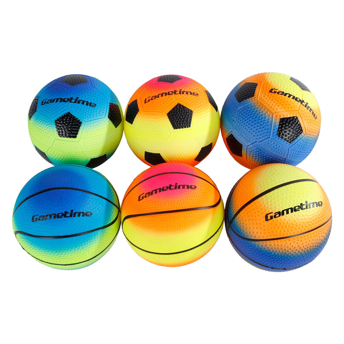 Plastikfußballbasketball im Netz