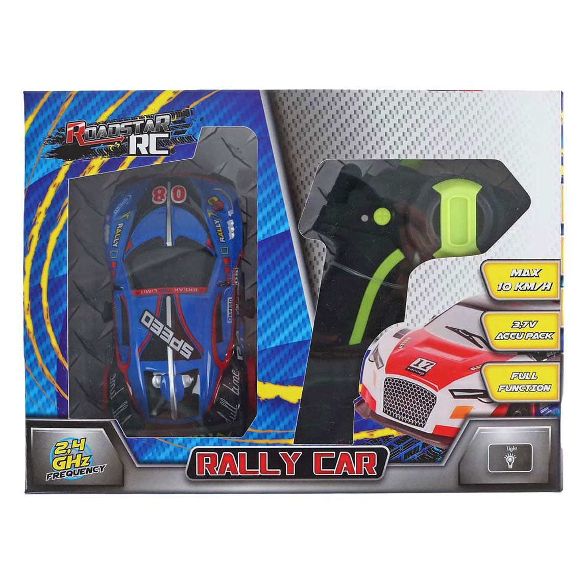 RC Roadstar RC Rally Rallye Car mit leichtem 2,4 GHz Blau, 13 cm