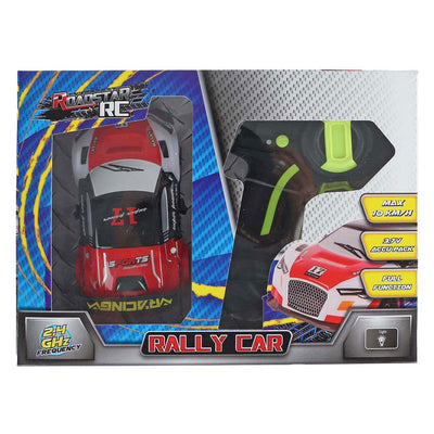 RC Roadstar RC Steerable Rally Auto mit Licht 2,4 GHz rot, 13 cm