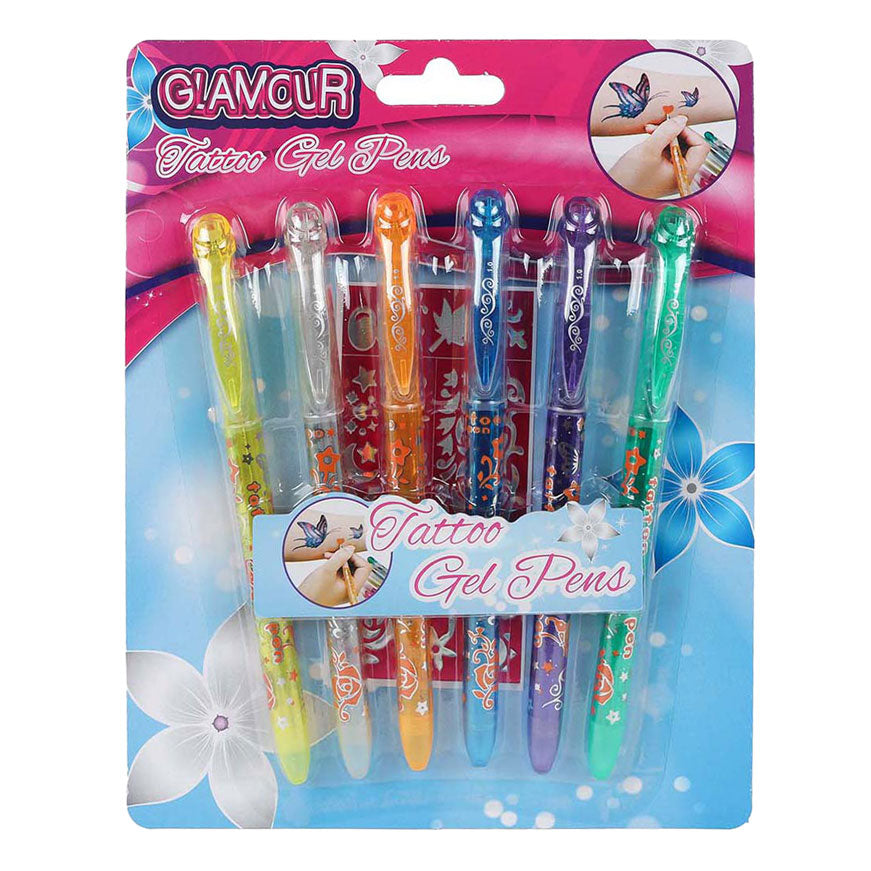 Glamour Glitter Tattoo Stifte, 6st.