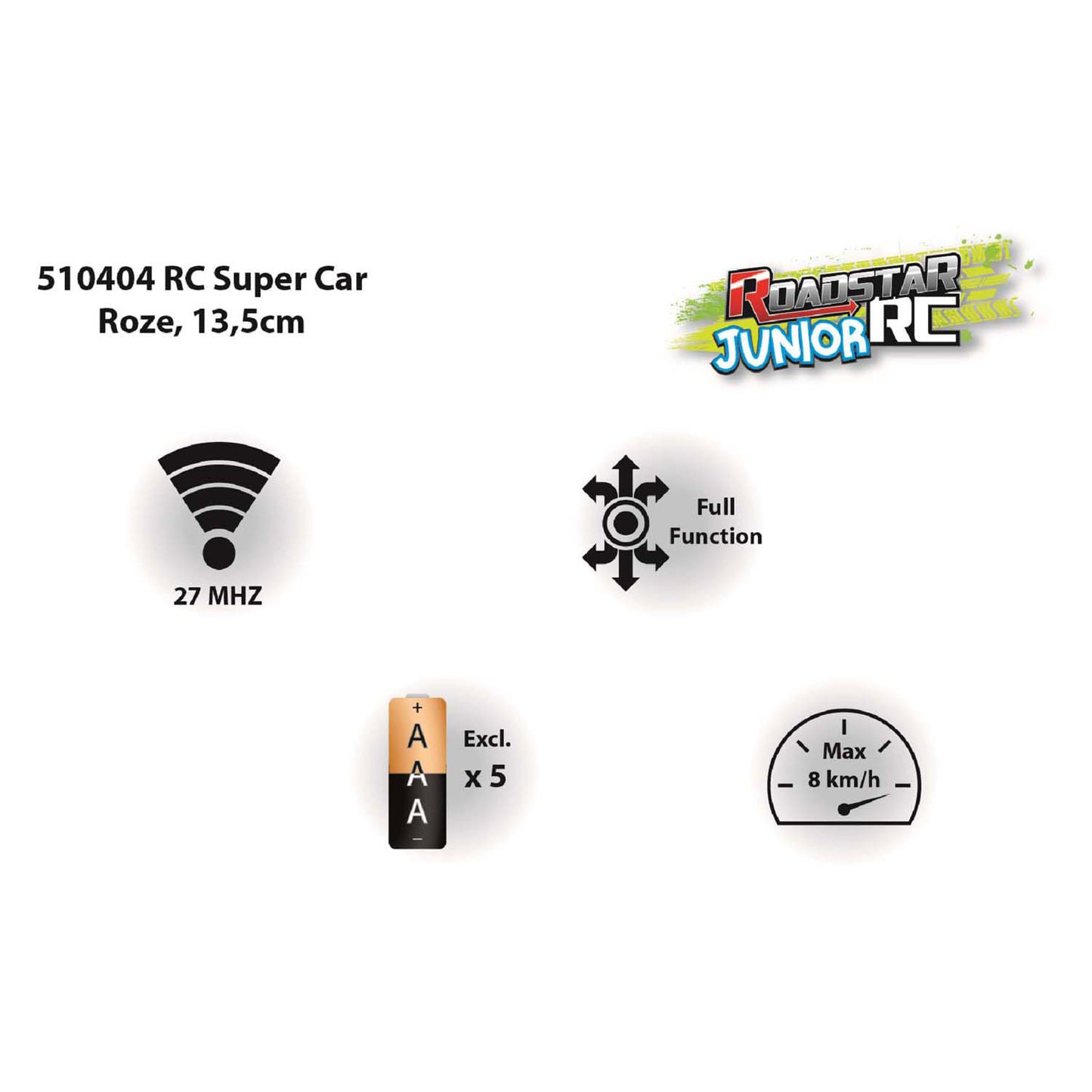 RC Stowable Auto Roadstar RC Pink 27 MHz, 13,5 cm