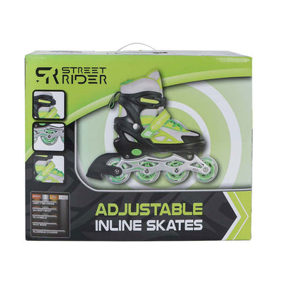 Street Rider Inline Skeelers Green Black Verstellbar, Größe 33-36