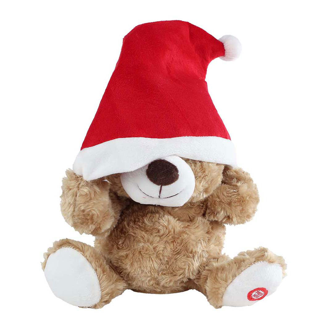 Bring mich nach Hause, tanzender Bär mit Weihnachtsmütze und Musik