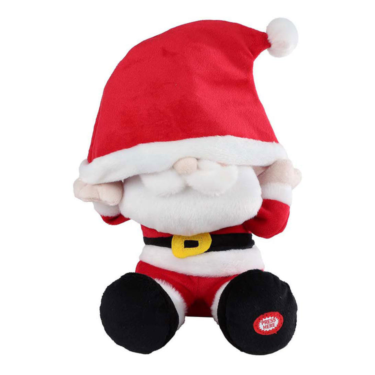 Bring mich nach Hause, indem ich den Weihnachtsmann mit Weihnachtsmütze und Musik tanze