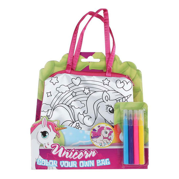 Einhornfarbe Ihre eigene Tasche mit 4 Filzstiften, 16 cm