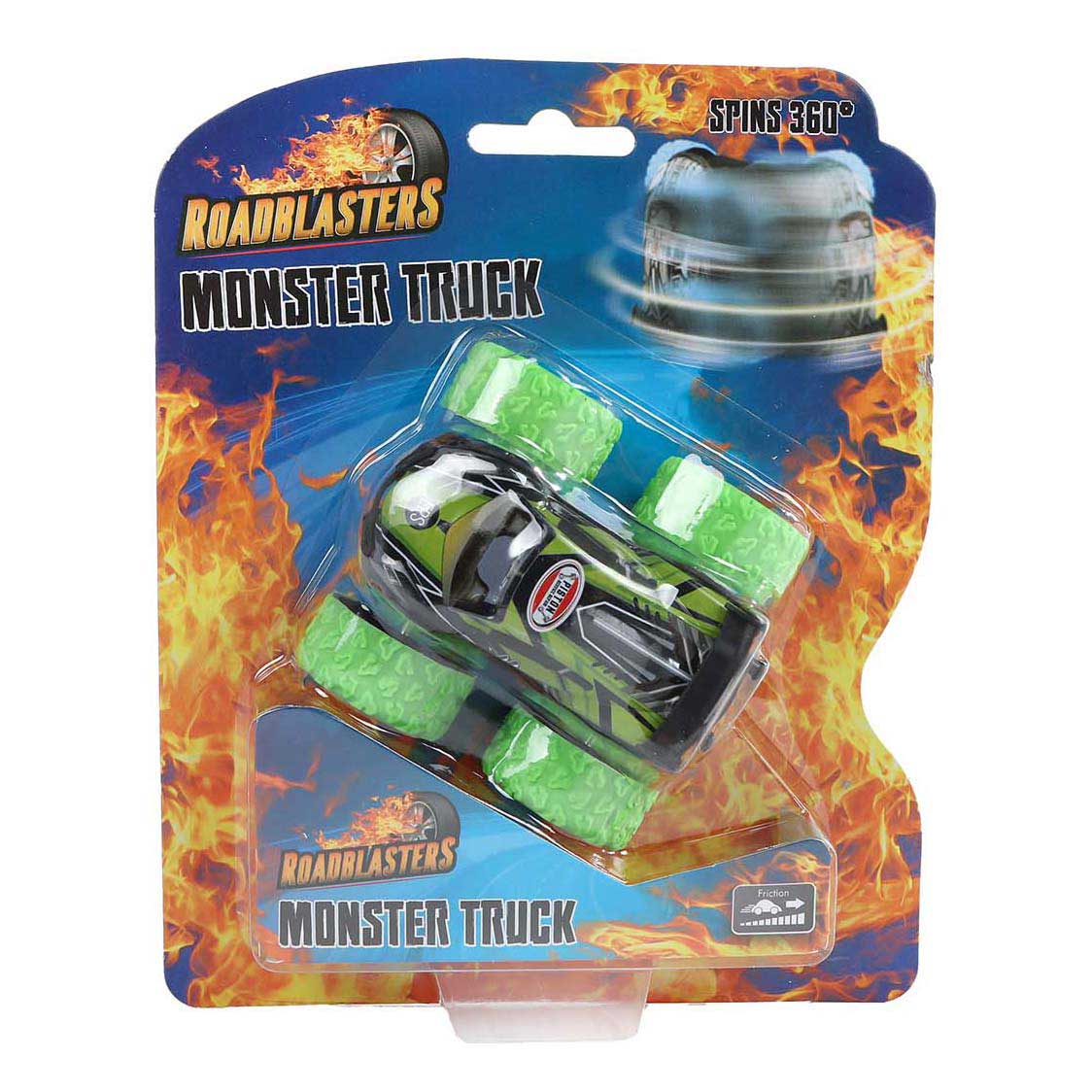 Roadblasters Bigfoot-Spinnauto aus Druckguss mit Reibung