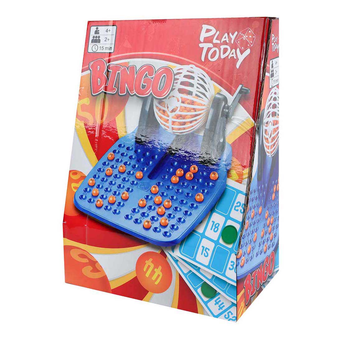 Bingo-Walze mit 90 Zahlenchips und 48 Spielkarten