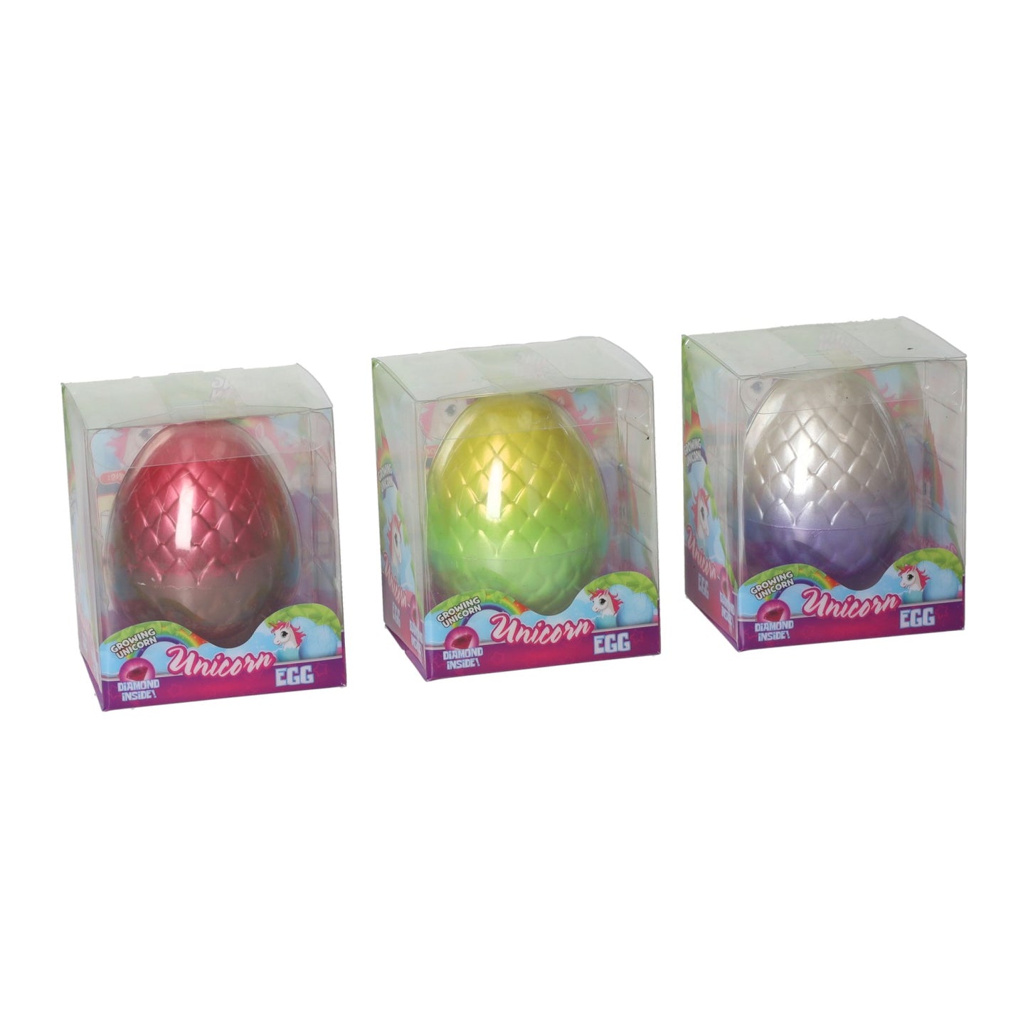 Einhorn-Ei mit wachsendem Einhorn und Diamant – 8 cm