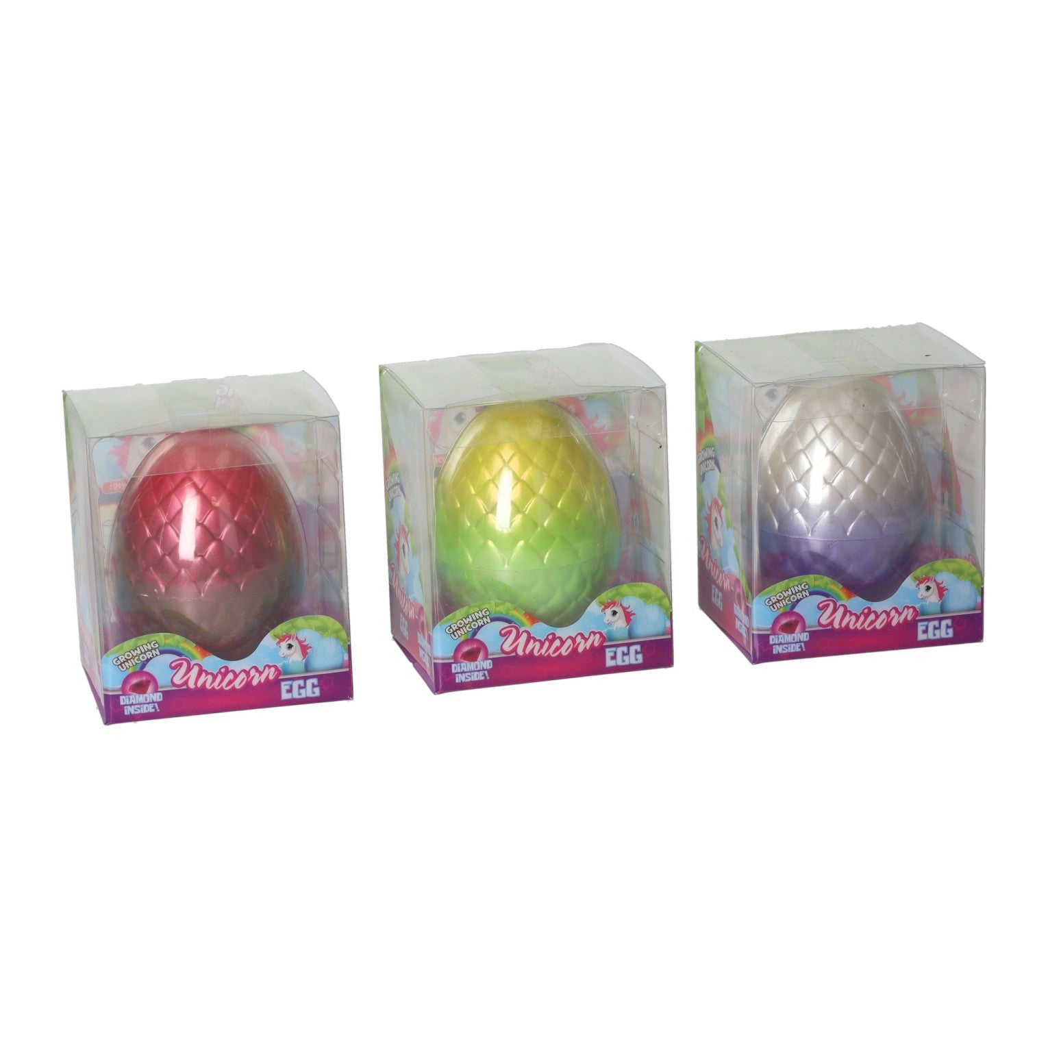 Einhorn-Ei mit wachsendem Einhorn und Diamant – 8 cm