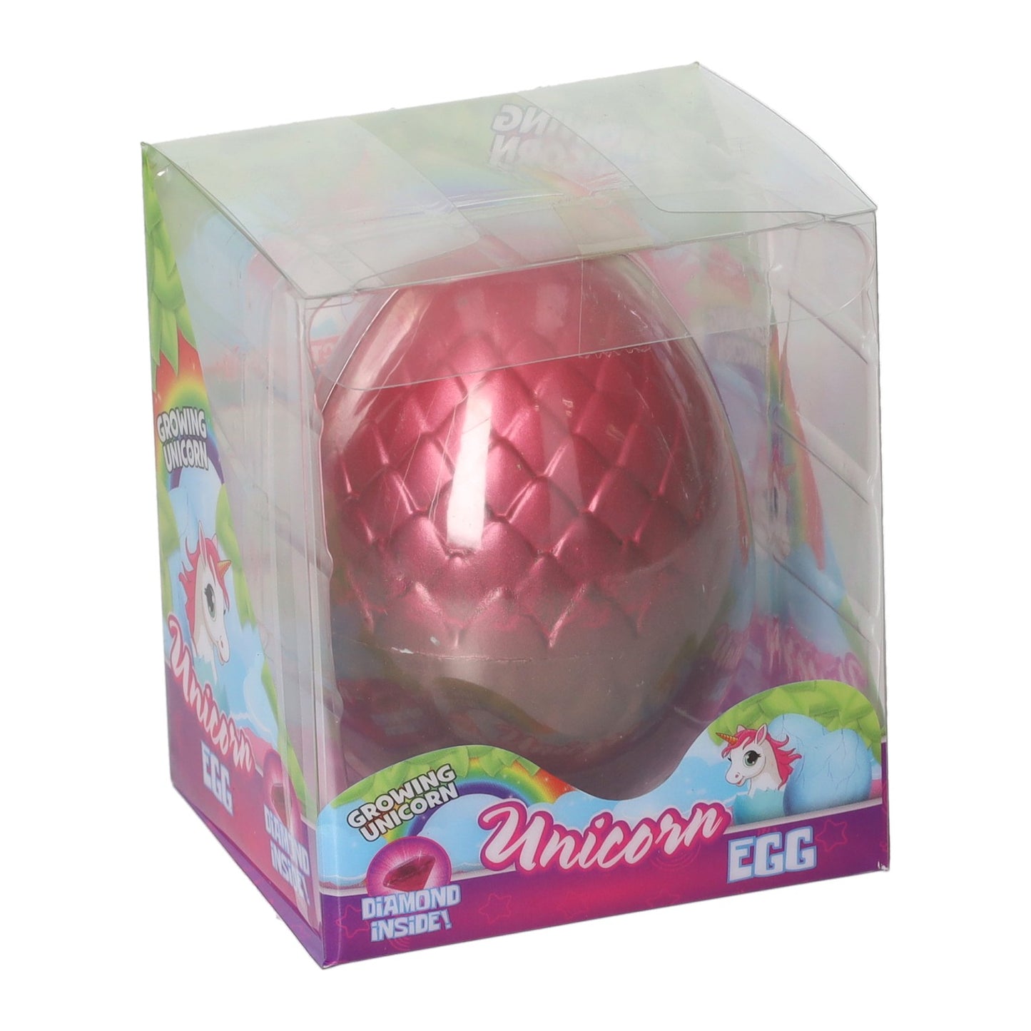 Einhorn-Ei mit wachsendem Einhorn und Diamant – 8 cm
