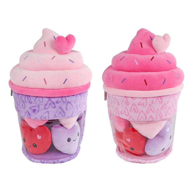 Flauschiges Menü-Plüsch-Eis mit 4 Herzen – 36 cm