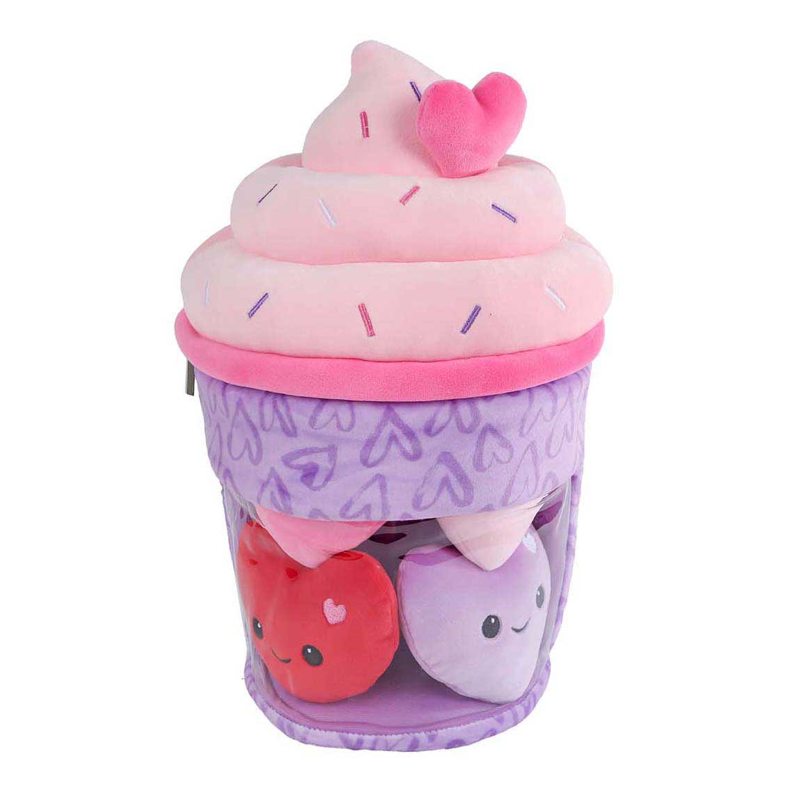 Flauschiges Menü-Plüsch-Eis mit 4 Herzen – 36 cm