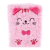 Glamour-Notizbuch mit flauschiger Katze, A5, Rosa – 80 Seiten.