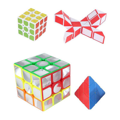 Denkspiele-Puzzle-Würfel-Set – 4-tlg.
