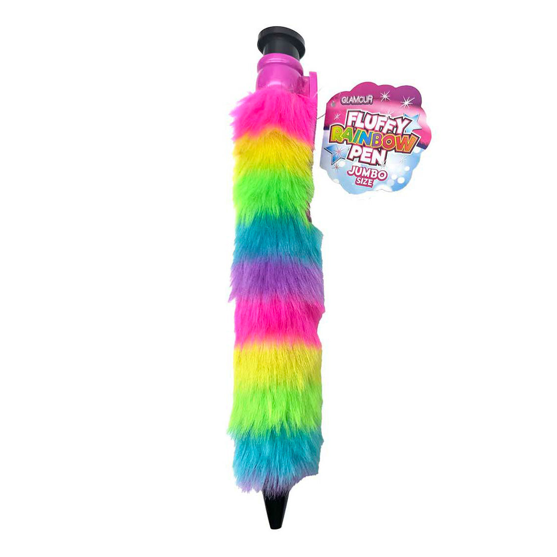 Glamouröser, flauschiger Jumbo-Regenbogenstift – 28 cm