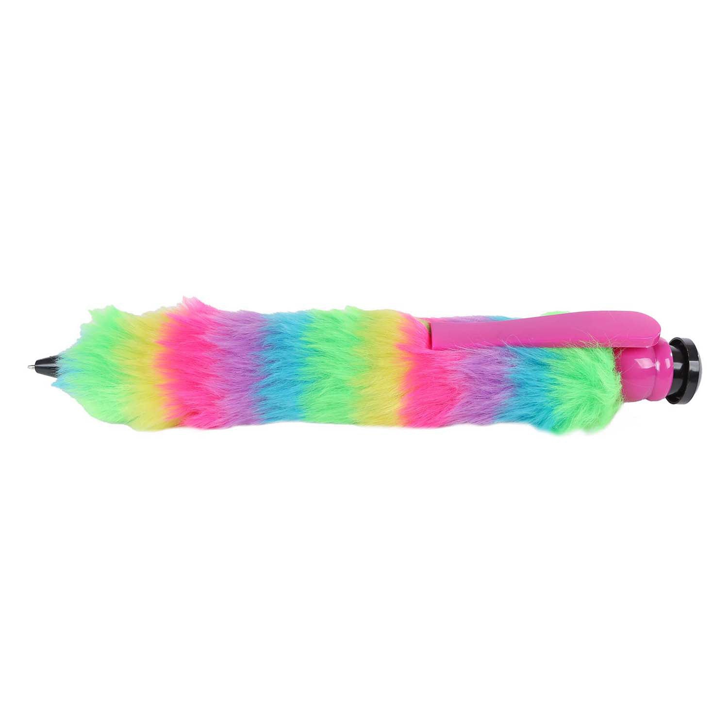 Glamouröser, flauschiger Jumbo-Regenbogenstift – 28 cm