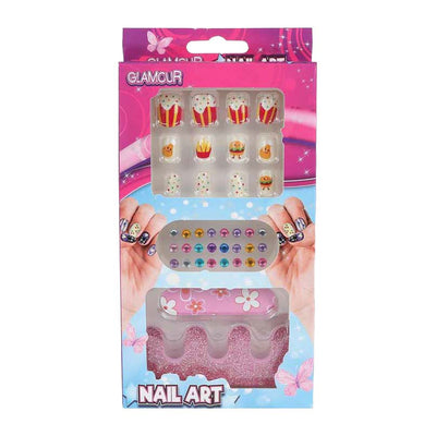 Glamour-Kunstnägel mit Diamanten - 12 Stk.