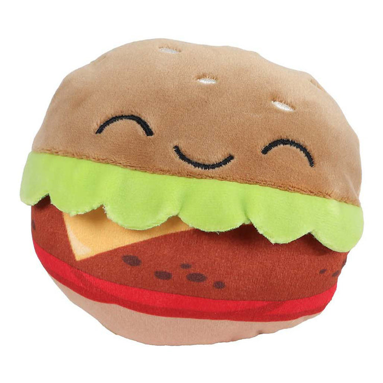 Flauschige Menütasche mit 4 Hamburgern aus Plüsch – 40 cm