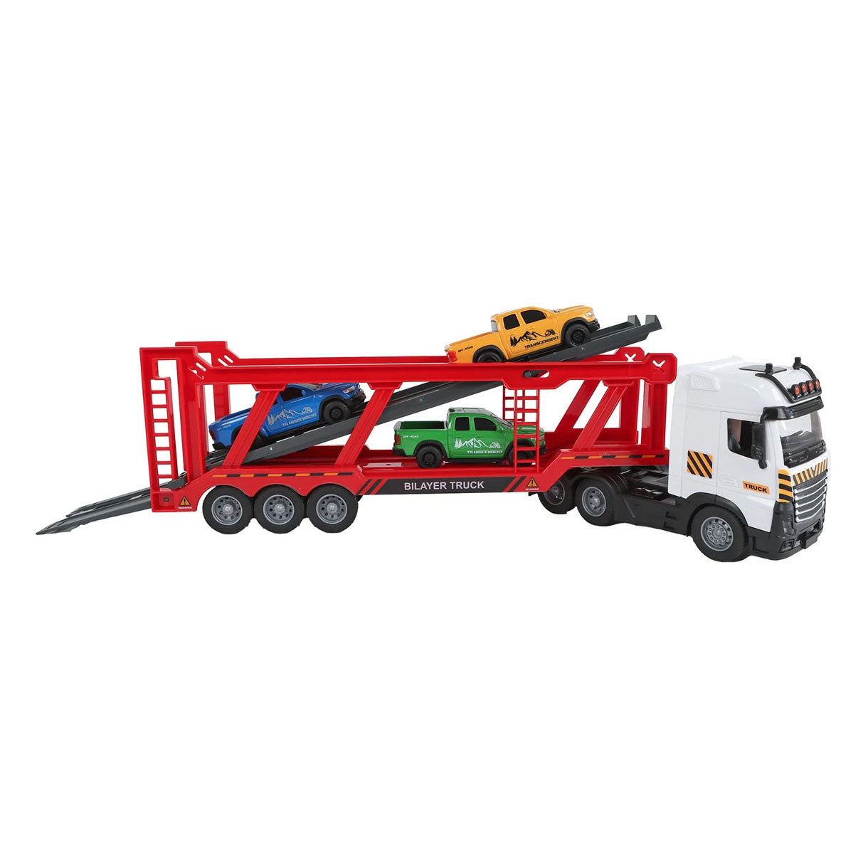 2-Spiel-LKW-Autotransporter mit 3 Autos mit Lichtern und Geräuschen