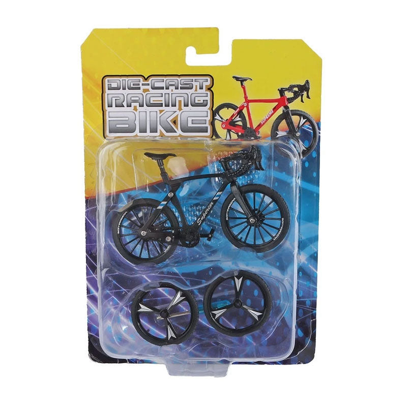 Metall-Rennrad mit Ersatzrädern – 10 cm