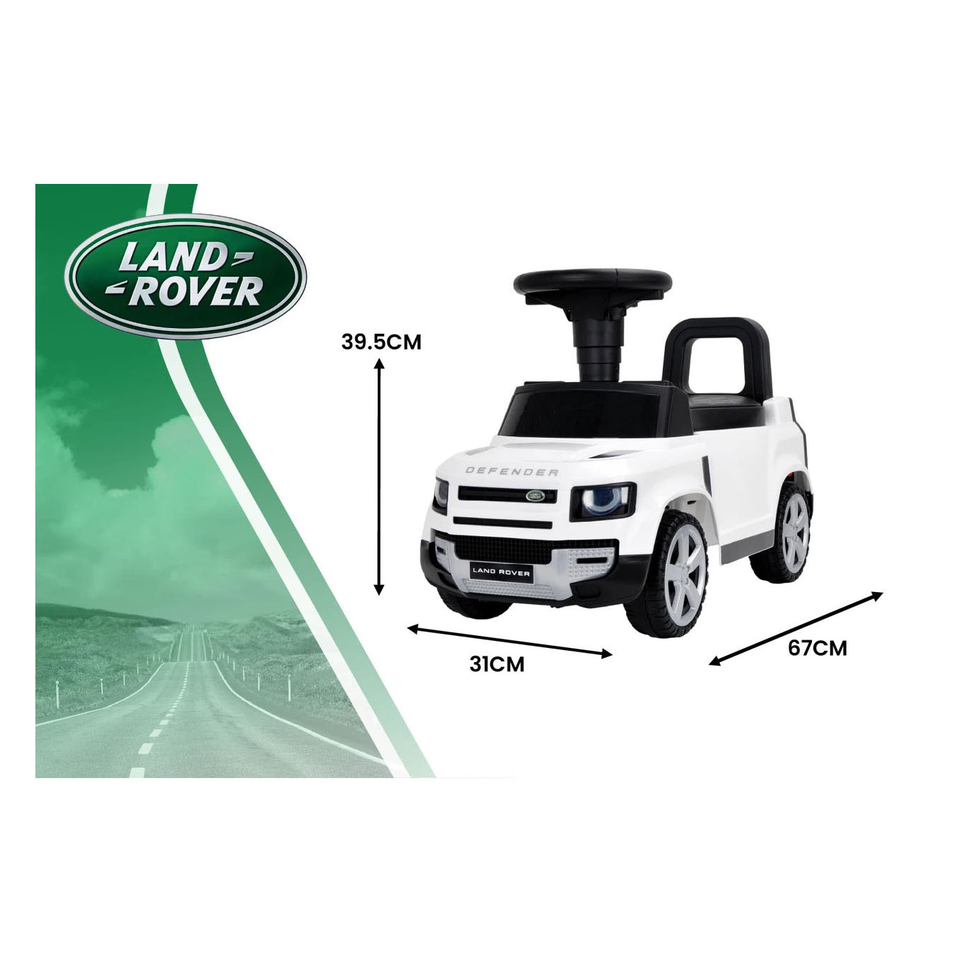 Land Rover Laufauto weiß mit Sound - 67 cm