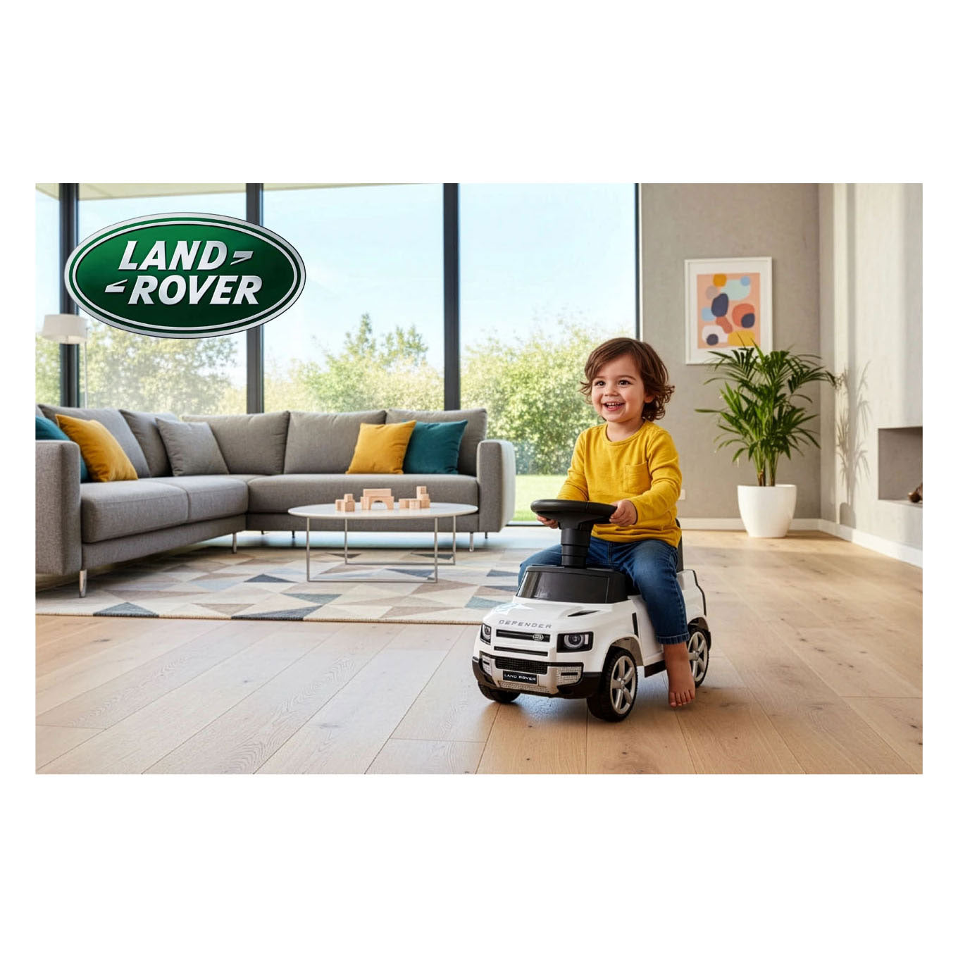 Land Rover Laufauto weiß mit Sound - 67 cm