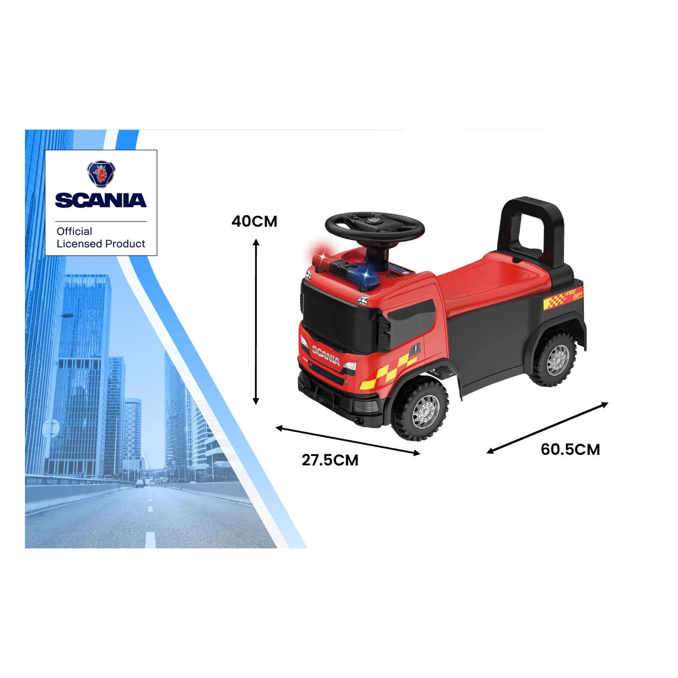 Scania Feuerwehrgeher mit Sound – 60,5 cm