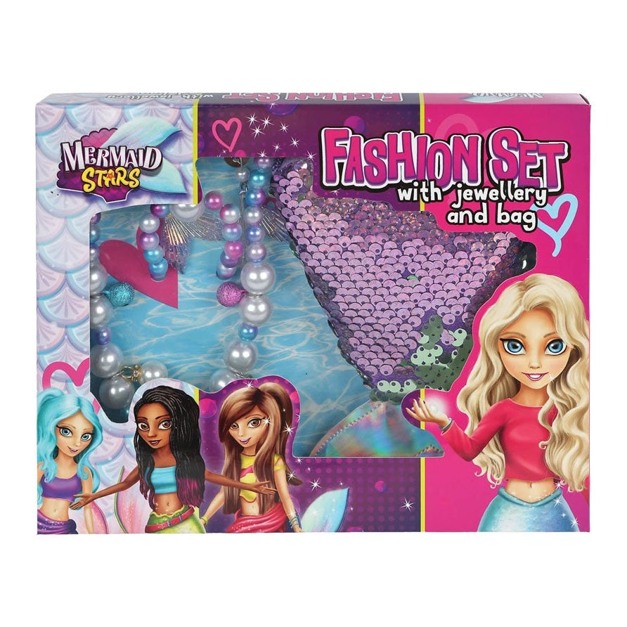 Meerjungfrau-Sterne-Modeset mit Schmuck und Glitzertasche