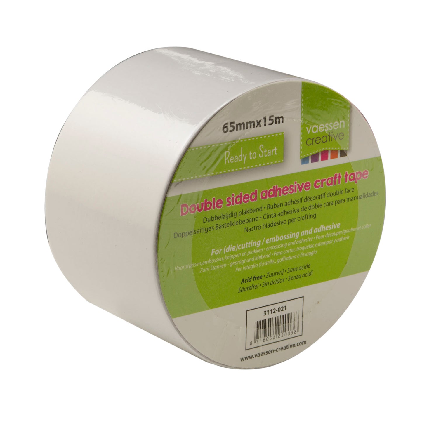 Vaessen creative • doppelseitiges Klebeband 65 mm x 15 m