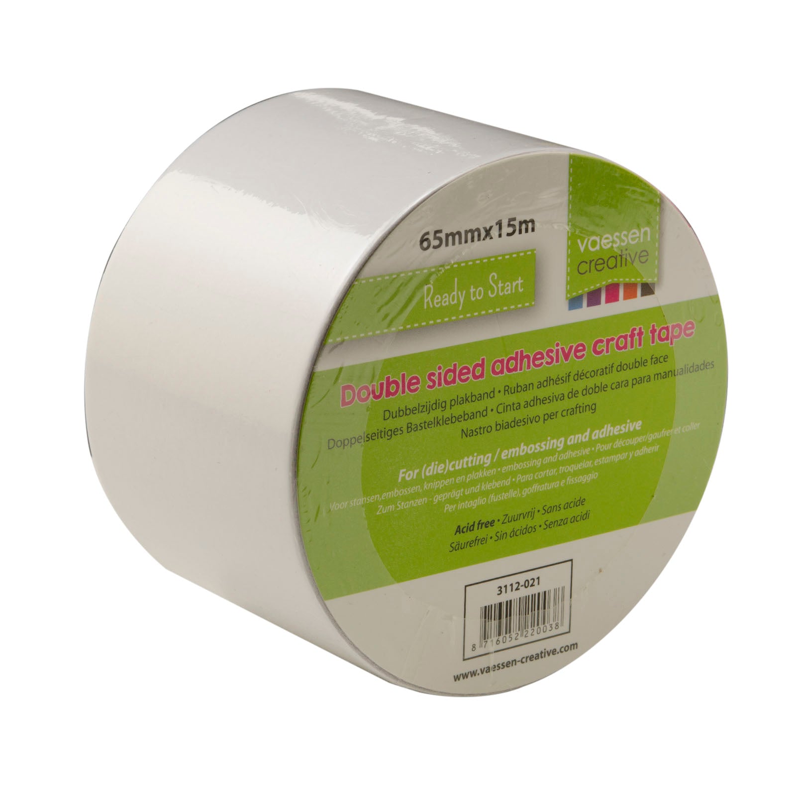 Vaessen creative • doppelseitiges Klebeband 65 mm x 15 m