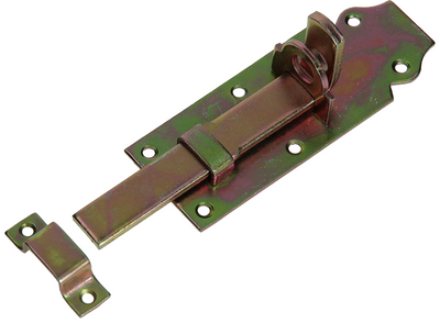 Mack 1069124 - Vorhängeschlossschieber hellgelb verzinkt 120 mm | 5 Stück