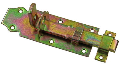 Mack 1069124 - Vorhängeschlossschieber hellgelb verzinkt 120 mm | 5 Stück