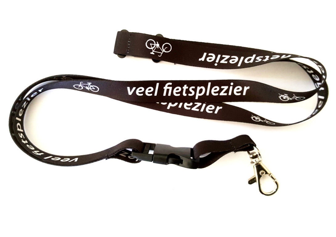 Schlüsselkabel schwarz mit Inschrift viel Fahrradvergnügen