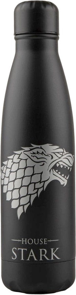 Cinereplicas Game of Thrones – Game of Thrones Thermo House Stark Wasserflasche – Schwarz