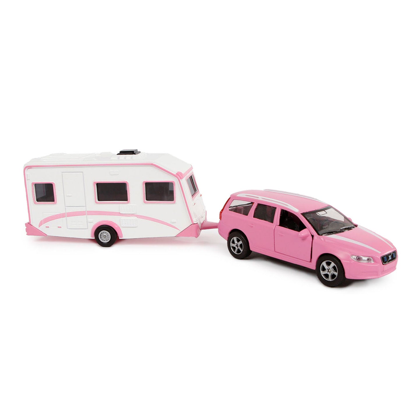 Kids Globe Die Cast Volvo V70 mit Caravan - Pink, 30 cm