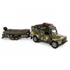 Kids Globe Die Cast Land Rover mit Anhänger und Bootsarmee