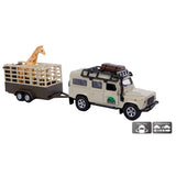 Kids Globe Die Cast Land Rover mit Giraffe-Trailer, 29 cm - afbeelding 3
