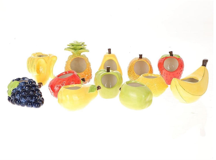 HBx natürliche lebende Blumentopfvase mit Obst, einschließlich Banane, Traube